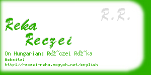 reka reczei business card